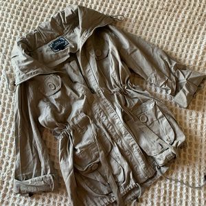 Tan color utility/trench jacket